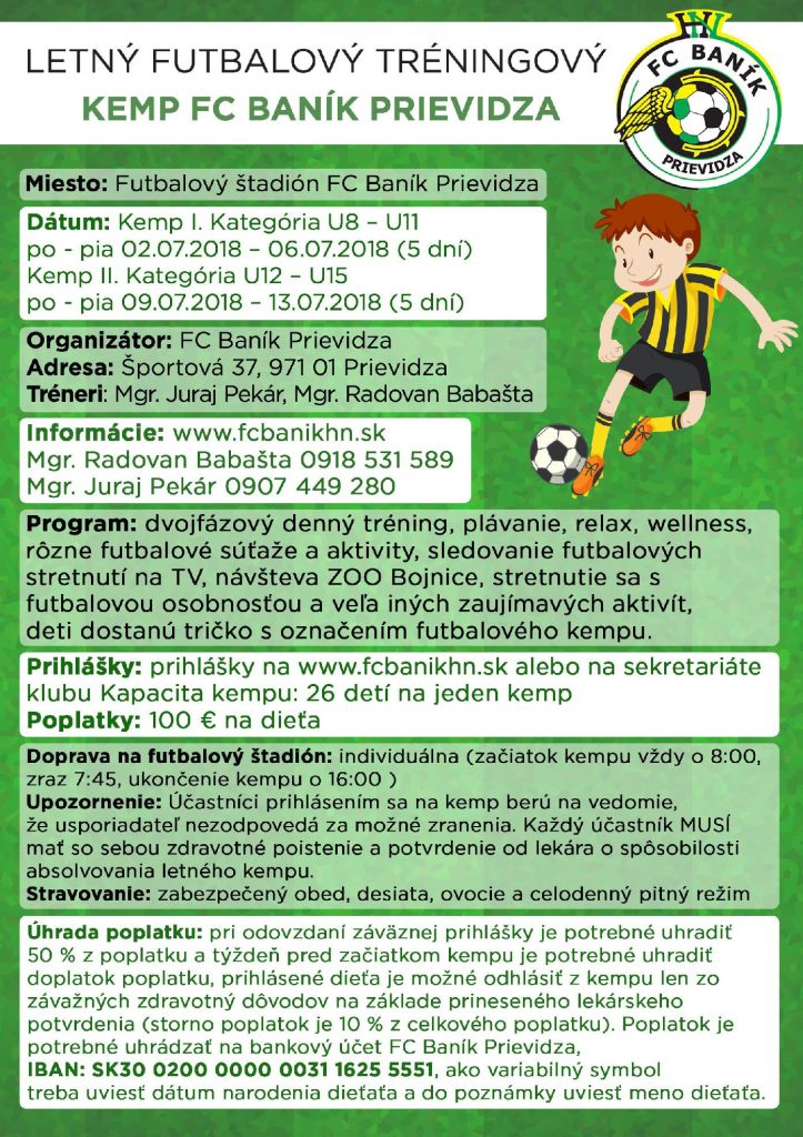 LETNÝ FUTBALOVÝ TRÉNINGOVÝ KEMP
