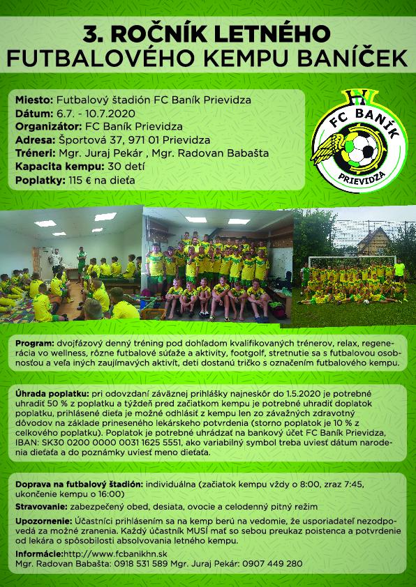3. ročník futbalového kempu BANÍČEK