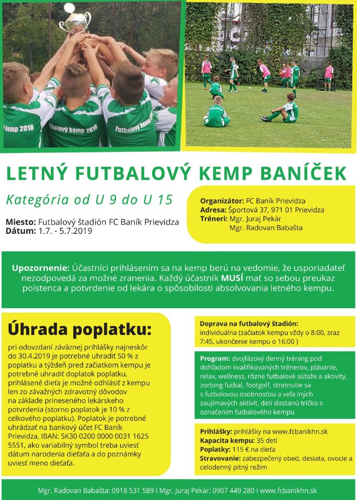 Letný futbalový kemp Baníček 2019