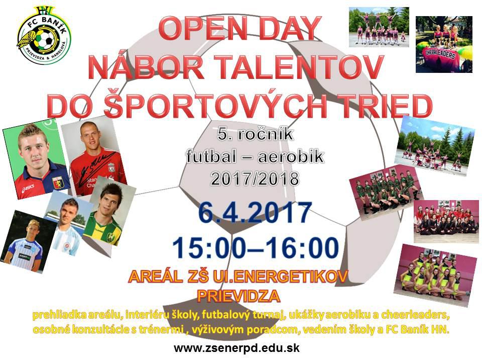 OPEN DAY ZŠ Energetikov – nábor talentov do športových tried