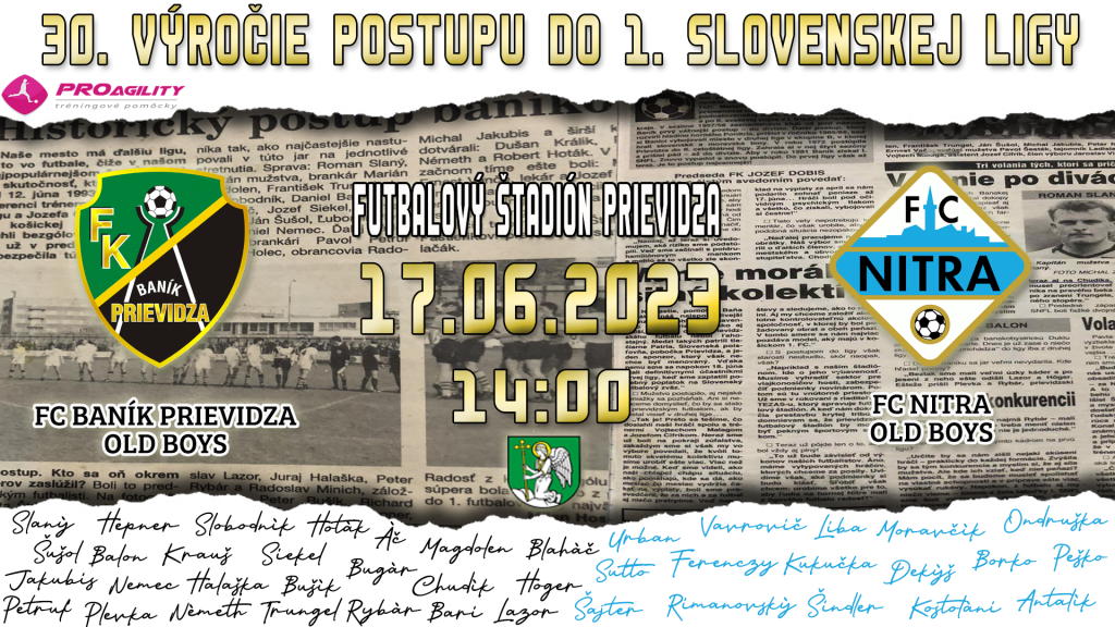 30. výročie postupu do 1. slovenskej ligy v samostatnej SR