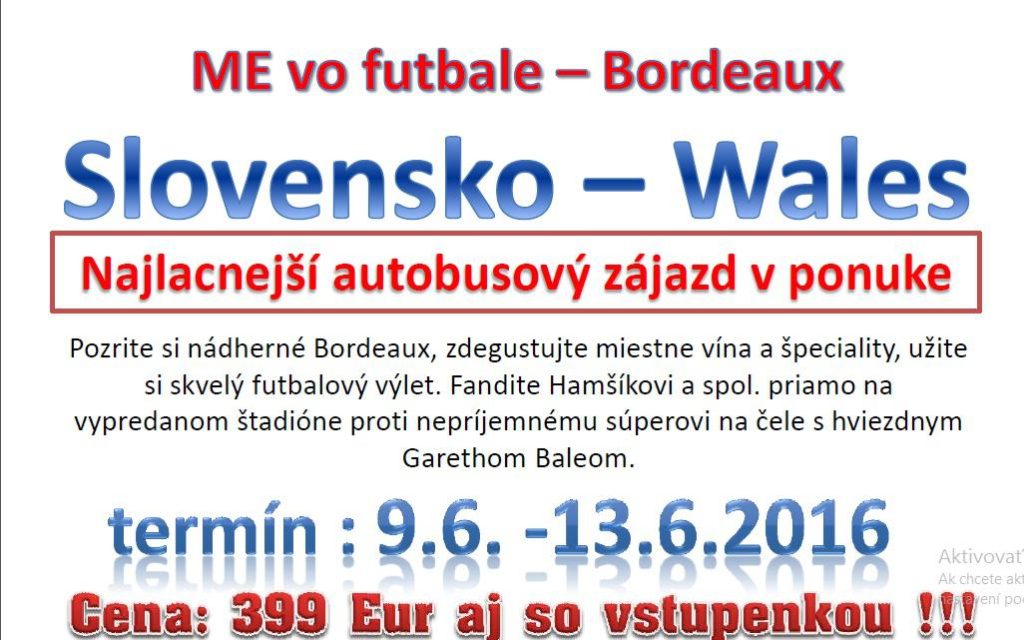Náš partner CK PAXTOUR Vám ponúka zájazd na ME vo futbale!